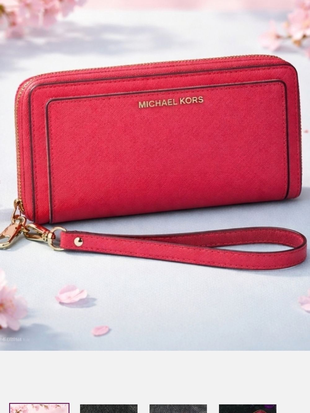 Michael Kors Pink Zip-Around Wristlet Wallet